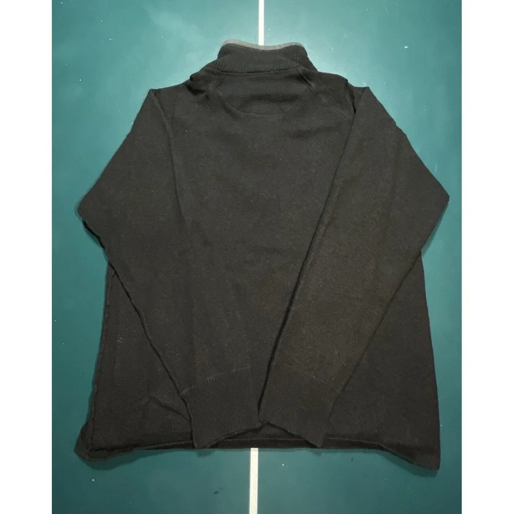 The North Face Sweater Men's Medium Black Wool Cotton‎ Blend 1/4 Zip Mock Next
